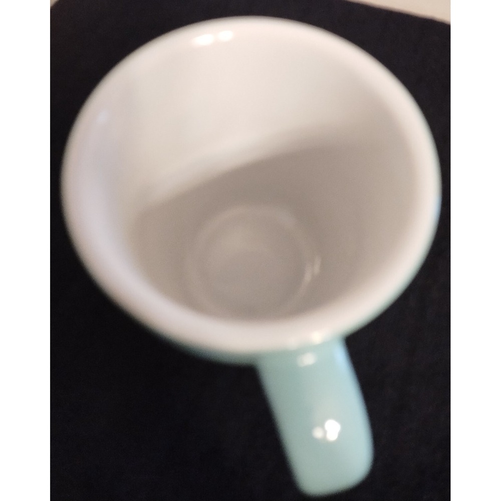 Set of 4 (15 oz.) Ceramic Coffee Mugs w/Handles - Mint Green/White - Picture 2 of 5